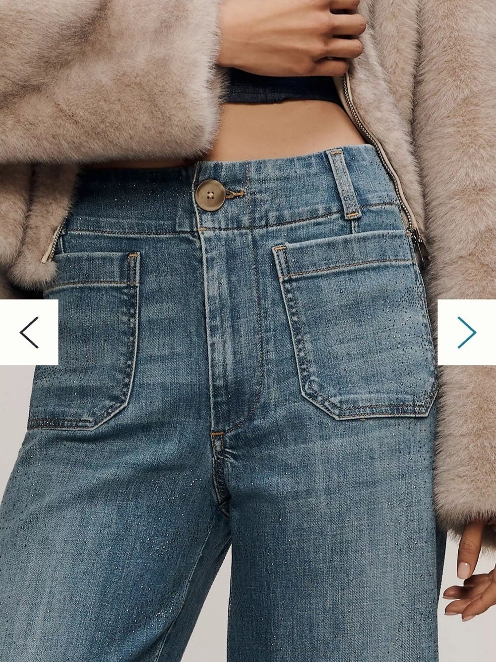 Maeve Sparkle Crop High-Rise Wide-Leg Jeans - Picture 7 of 9